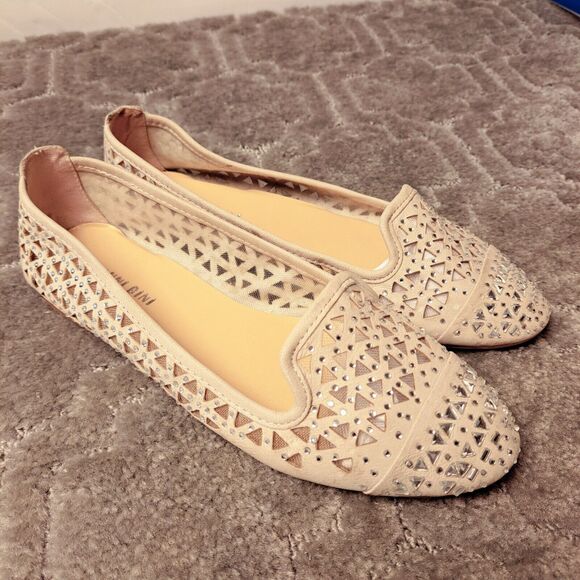 Gianni Bini Embellished Ballet Flats WOMENS SIZE 8 triangle cut out slip on NWOT - Picture 3 of 12